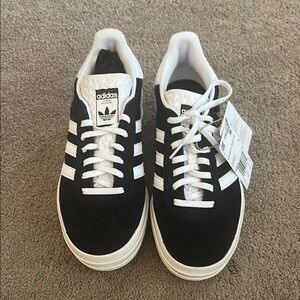Adidas Black and White Gazelle Bold Sneakers